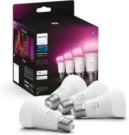 Amazon Philips Hue White & Color Ambiance E27 Viererpack 4x570lm 60W aanbieding
