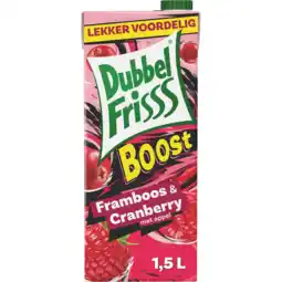 Jumbo DubbelFrisss Boost Framboos - Cranberry 1,5L aanbieding