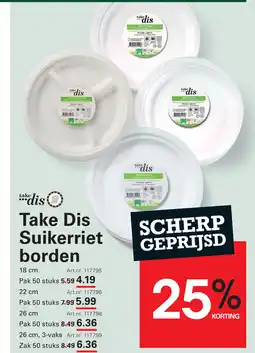 Sligro Take Dis Suikerriet borden aanbieding
