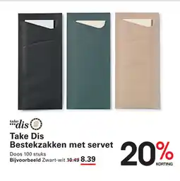 Sligro Take Dis Bestekzakken met servet aanbieding