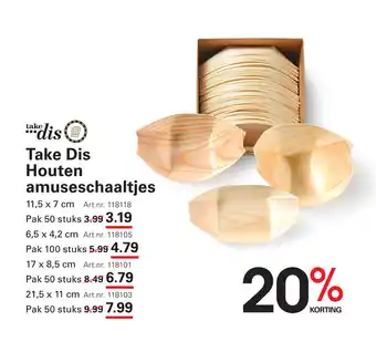 Sligro Take Dis Houten amuseschaaltjes aanbieding