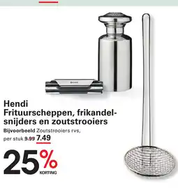 Sligro Hendi Frituurscheppen, frikandel- snijders en zoutstrooiers aanbieding
