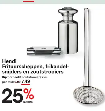 Sligro Hendi Frituurscheppen, frikandel- snijders en zoutstrooiers aanbieding