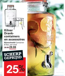 Sligro Kilner Drank- containers en accessoires aanbieding