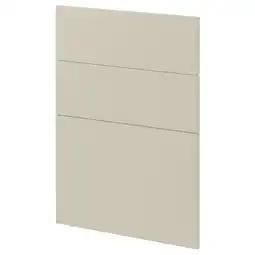 IKEA Een beige metod keukenkast met een glad, eenvoudig ontwerp, met drie horizontale secties aanbieding