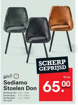 Sligro Sediamo Stoelen Don aanbieding