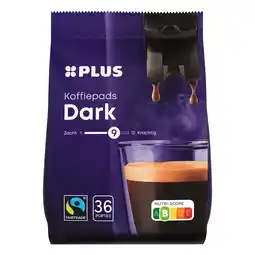 PLUS PLUS Koffiepads dark Fairtrade aanbieding