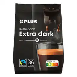 PLUS PLUS Koffiepads extra dark Fairtrade aanbieding