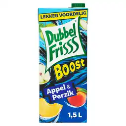 PLUS Dubbelfrisss Boost appel & perzik aanbieding