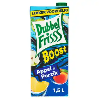 PLUS Dubbelfrisss Boost appel & perzik aanbieding