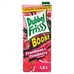 PLUS Dubbelfrisss Boost framboos & cranberry aanbieding