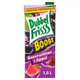 PLUS Dubbelfrisss Boost bosvruchten & appel aanbieding