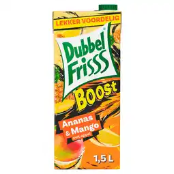 PLUS Dubbelfrisss Boost ananas & mango aanbieding