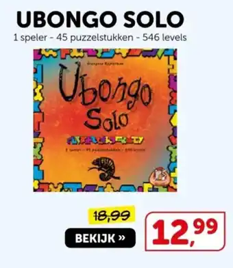 Boekenvoordeel Ubongo Solo aanbieding