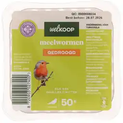 Welkoop Welkoop - Gedroogde meelwormen - Tuinvogelvoer - Meelwormen - 50gram aanbieding