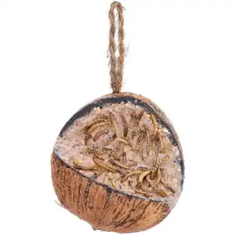 Welkoop Welkoop - Kokosnoot met Meelwormen - Tuinvogelvoer - Meelwormen - 380gram aanbieding