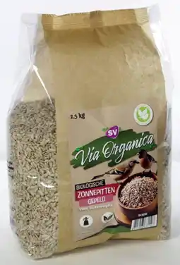 Welkoop Via Organica - Biologische Zonnebloempitten Gepeld - Tuinvogelvoer - 2,5kg aanbieding