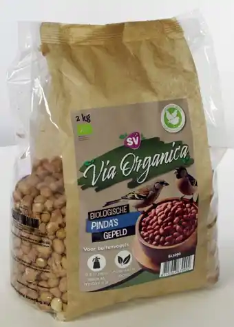 Welkoop Via Organica - Biologische Pinda's Gepeld - Tuinvogelvoer - 2kg aanbieding