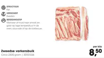 HANOS Zweedse varkensbuik aanbieding
