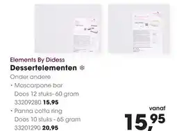 HANOS Elements By Didess Dessertelementen Onder andere aanbieding