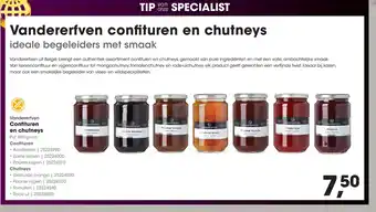 HANOS Vandererfven confituren en chutneys aanbieding