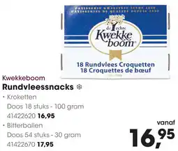 HANOS Kwekkeboom Rundvleessnacks aanbieding