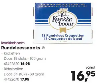 HANOS Kwekkeboom Rundvleessnacks aanbieding