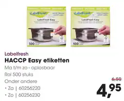 HANOS Labelfresh HACCP Easy etiketten aanbieding