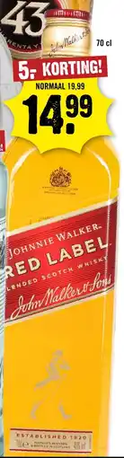 Dirck 3 Johnnie walker Red label aanbieding