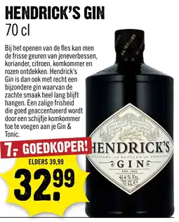 Dirck 3 Hendrick's gin aanbieding