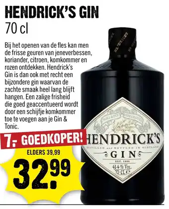 Dirck 3 Hendrick's gin aanbieding