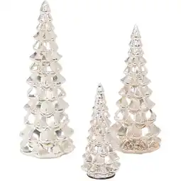 Action Glazen kerstbomenset met ledlampjes aanbieding