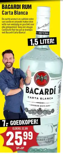 Dirck 3 Bacardi rum Carta Blanca aanbieding