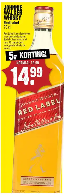 Dirck 3 Johnnie walker whisky Red Label aanbieding