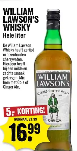 Dirck 3 William lawson's whisky aanbieding