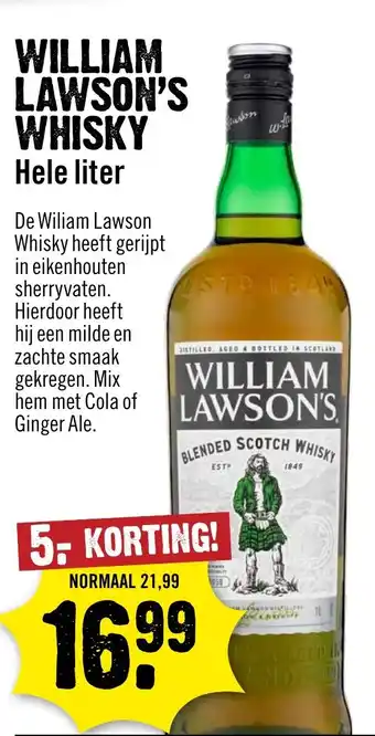 Dirck 3 William lawson's whisky aanbieding