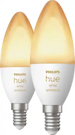 Coolblue Philips Hue Kaarslamp White Ambiance E14 Duo pack aanbieding