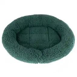 Zooplus Knuffelbed Fluffy 2-in-1 - Donkergroen: L 50 x B 42 x H 7,5 cm aanbieding
