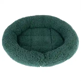 Zooplus Knuffelbed Fluffy 2-in-1 - Donkergroen: L 50 x B 42 x H 7,5 cm aanbieding