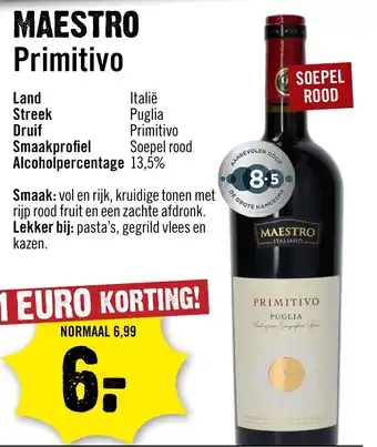 Dirck 3 MAESTRO Primitivo aanbieding