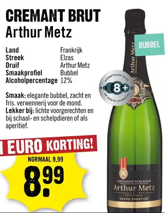 Dirck 3 Cremant brut Arthur Metz aanbieding