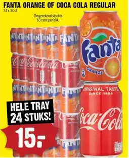 Dirck 3 Fanta Orange of Coca Cola regular aanbieding