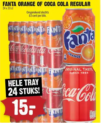 Dirck 3 Fanta Orange of Coca Cola regular aanbieding