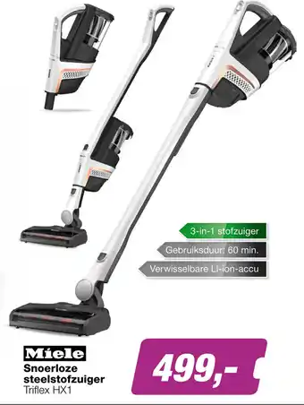 EP Miele Snoerloze steelstofzuiger Triflex HX1 aanbieding