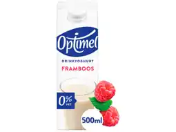 Hoogvliet Optimel Drinkyoghurt framboos 0% vet aanbieding