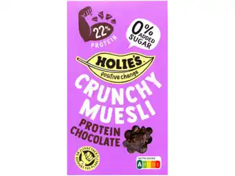 Hoogvliet Holies Crunchy muesli protein chocolate aanbieding