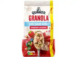 Hoogvliet Quaker Granola aardbei blauwe bes aanbieding