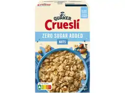 Hoogvliet Quaker Cruesli noten zero sugar aanbieding