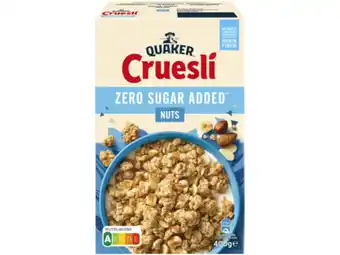 Hoogvliet Quaker Cruesli noten zero sugar aanbieding