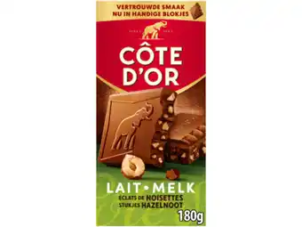 Hoogvliet Côte d'Or Chocoladereep melk hazelnoot aanbieding